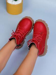 1 双婴儿女童靴，婴儿单拉链靴，春秋季时尚踝靴 - 紅色 - 查看 6