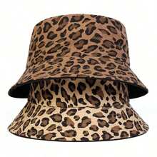 1pc Women Reversible Leopard Print Bucket Hat - Suitable For Daily Casual Outdoor Use - Leopard Print - View 6