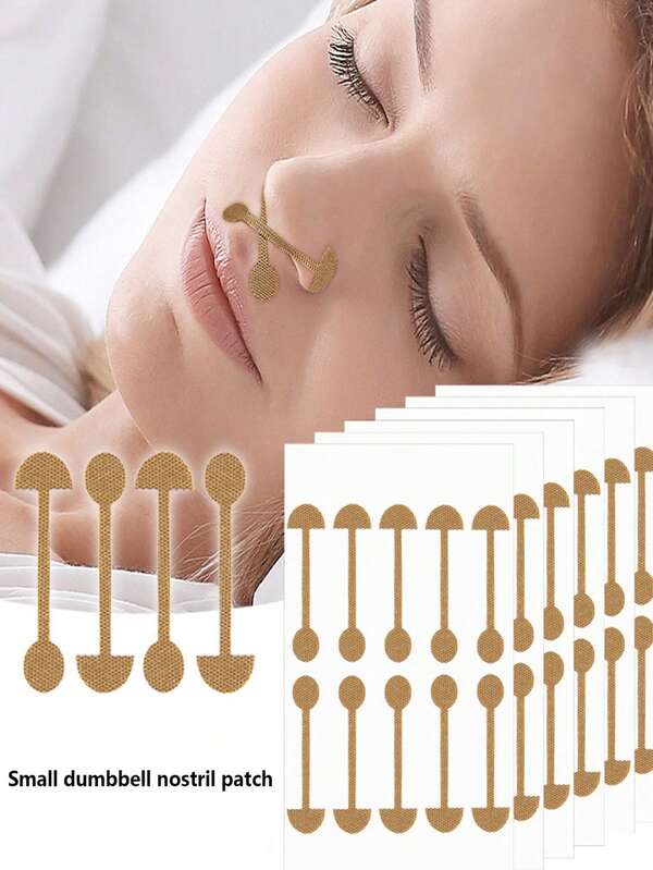 100pcs 10 Zhang Nasal Wing Patch Small Dumbbell Nasal Wing Patch Soft Elastic Self-Adhesive Nasal Wing Contracture Nasal Wing Wide Nostril Large Nose Reshaping And Shaping Beauty Nasal Patch, Sleep Snore, Can Be Attached Without Affecting Breathing