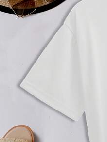 Women's Heart-Shaped Print Casual Sweatshirt T-Shirt - Soft And Comfortable, Round Neck Short Sleeve - Suitable For All Seasons, Women's Fashion