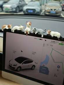 Cute Sleeping Cat Car Decor Ornament, Display Decor For Car Dashboard/Computer Desktop, Made Of Resin With Acrylic Double-Sided Adhesive Tape - Multicolor - View 17