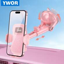 YWOR Pink Car Phone Holder, [Military-Grade Suction Cup] Universal Phone Holder, Suitable For Car Dashboard, Windshield And Window, Car Phone Holder, Fits All Smartphones Including Thick Cases, Christmas Gift - Pink - View 5