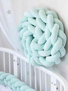 1 Set 3-Ply Baby Crib Braided Soft Bumper, Cradle Mattress, Children's Room Braided Bed Rail Soft Pad, 3-Strand Braided Anti-Collision Bar, Crib Guardrail, Newborn Bedding Accessories, 1M/2M/3M - Multicolor - View 6