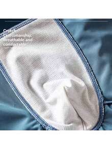 3Pcs/Pack Luxury Ice Silk Satin-Like Boxer Briefs Summer Smooth Cool Solid Men's Underpants Thin Summer Underwear