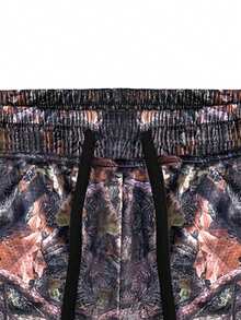 Quần short thể thao nhanh khô Colorblock dành cho nam có dây rút, trang phục thường ngày đi biển, họa tiết Paisley, phong cách Hawaii - màu đen - Xem 3