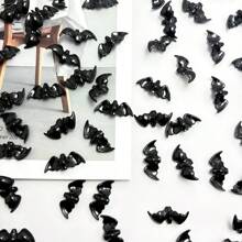 35 pièces Remplisseur de vase d'Halloween, chauves-souris en plastique à éparpiller sur la table, convient pour les artisanats DIY, la décoration de la maison, Thanksgiving, la décoration de mariage, Halloween et les décorations de récolte d'automne