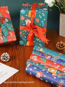 7 pezzi di carta da regalo natalizia, decorazioni natalizie, carta da imballaggio vintage per regali di Natale