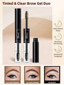 1 件双头染色和透明眉毛定型凝胶，眉毛凝胶 - 防水、防晕染和自然妆效，24 小时持久配方 - 多色+透明 - 查看 1