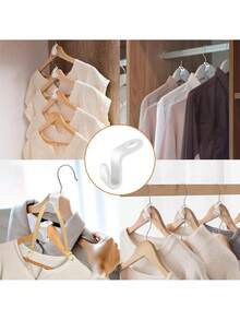 5-100PCS Hanger Connectors Cascading Hanger Hooks Extension Clips Connecting Hooks Suitable For Heavy Duty Space-Saving Hangers Or Closets. Plastic Hanger Connector Hooks, Space-Saving Hooks And Clips - Multicolor - View 7