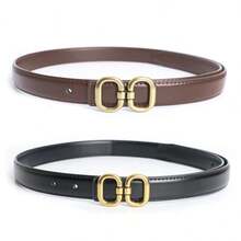 ECHAIN 1pc/2pcs Narrow Waist Strap For Jeans Dress Women Fashionable Belt Simple Elegant Waistband Valentine's/Mother's Day Gift Daily Wear Red/White/Black/Coffee/Brown