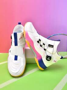 女士羽毛球鞋，系带设计，碳纤维板支撑，超轻透气，防滑耐磨，专业羽毛球比赛及训练鞋，网球鞋