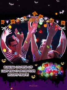 10-Pack LED Jelly Light-Up Rings - Flashing Bumpy Rings, Neon Glow Party Favors For Teens And Adults, Synthetic Rubber Rave Accessories, Stretchy And Soft