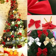 24 Buah Hiasan Pita Natal Kain Klasik - Tanpa Bulu, Tanpa Listrik, Cocok untuk Pita Gantung Pernikahan - Pita Payet Berkilau untuk Dekorasi Pohon Natal, Karangan Bunga Meriah, dan Dekorasi Kado - MultiWarna - View 3
