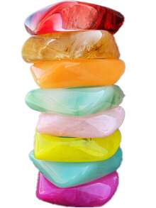 1 件几何夏季扎染手链树脂弧形海滩手镯，不对称醋酸纤维袖口腕带，时尚百搭 - 手鐲 - 查看 2