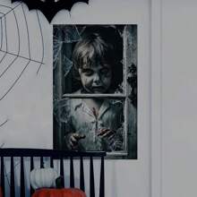 Decorazioni da parete per feste di Ognissanti spaventose - Sagoma di ragazza o ragazzo spettrale per finestre, decorazioni da parete, porta del garage, adesive, facili da applicare e rimuovere, decorazioni per Ognissanti, finte decorazioni per finestre di Ognissanti, decorazioni inquietanti per la casa. Decorazioni per Ognissanti, Natale, Ringraziamento, matrimonio, casa, autunno, compleanno, feste, interni, vacanze, festival, pareti, ornamenti di Ognissanti