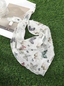 女士头巾 1 件装 波西米亚风格彩色蝴蝶三角形头带发饰，学校用品，学院风