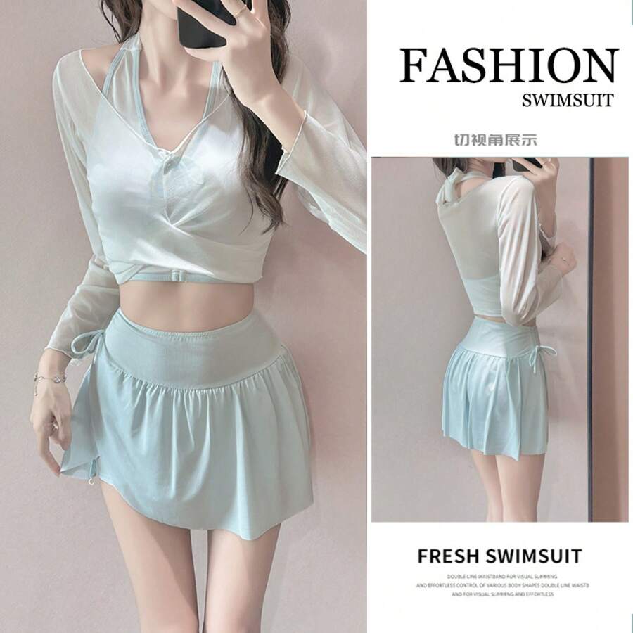 Swim Gear Sets - Mint Green (three-piece Set) - View 1