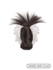 Clip de pelo sintético para mujer, clip de pelo con flor de plumas, clip de pelo para moño bajo, peinado postizo, clip de pelo occipital, clip de pelo de moda otoñal para mujer, accesorios de pelo de otoño, elegante clip de pelo tipo garra, clip de pelo, clip de pelo de disfraz de vacaciones de invierno para mujer - Multicolor - Ver 4