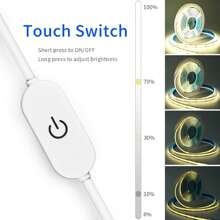 Berührungssteuerter LED Schminklicht-Streifen - USB betrieben, dimmbar Schminkspiegel Hintergrundbeleuchtung mit 320 COB LEDs/M, Warm/Natur/Kühlweiß Optionen für Badezimmer & Schlafzimmer Dekoration