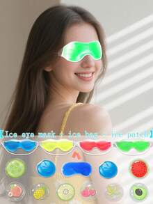 1/2/4/6pcs, Ice Eye Mask, Ice Patch, Fruit Ice Patch, Cooling Eye Mask, Blue Ice Eye Mask, Green Ice Eye Mask, Yellow Ice Eye Mask, Red Ice Eye Mask, Gel Eye Mask, Summer Cooling Eye Mask, Ice Bag Eye Mask, Ice Patch Eye Mask, Winter Hot Compress Eye Mask, Gel Ice Pack, Multi-Function Hot And Cold Compress Ice Pack, Reusable, Easy To Carry