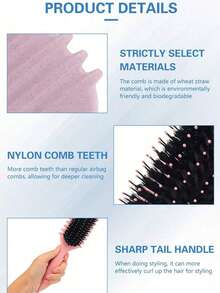 One Piece Curling Brush, Curling Comb With Tooth, Shapes And Defines Curls, Suitable For Men And Women, Reduces Pulling And Curl Separation, Designed By Candy Brush Beauty & Health Beauty Tools Hair Tools Combs Brushes Hair Brushes Things To Use On The Head School Supplies Combs Curling Combs Pretty Combs,Back To School,Travel Holiday Essentials,Hair Accessories For Women - Multicolor - View 7