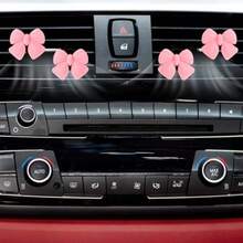 Pink Car Air Freshener Vent Clip Bows 8pcs Cute Girly Car Decor Accessories Air Conditioning Outlet Clip Pink Interior Aesthetic Decorations Stuff For Women Girl Cars Inter Decor For Gift - Pink - View 5