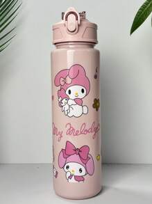 Sanrio 1 PIEZA Taza de material de PC con los personajes de dibujos animados Sanrio Kitty Kuromi Melody Cinnamoroll, adecuada para viajes diarios, desplazamientos y turismo. Un excelente regalo.