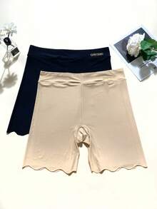 3pcs/Pack Women's Silky Seamless Anti-Chafing High Waist Safety Shorts, Thin Breathable Plain Panties - Multicolor - View 7