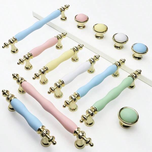 Tiradores modernos de cerámica con aleación de zinc de alta gama para gabinetes, cajones, habitación infantil, armarios y muebles