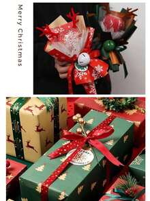 7 pezzi di carta da regalo natalizia, decorazioni natalizie, carta da imballaggio vintage per regali di Natale