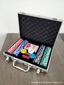 300 件/套、200 件/套、50 件扑克筹码套装 | 专业防伪筹码 + 磁性手提箱 - 德州扑克赌博用品 - 幸运胜利代码套装 - 节日、生日礼物 - 彩色 - 查看 21