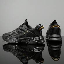 Tênis de corrida masculino, calçados esportivos casuais novos, calçados estudantis, calçados esportivos para todas as estações, tênis de basquete, tênis com amortecimento de ar e absorção de impacto, adequados para todas as estações - Preto - Ver 4