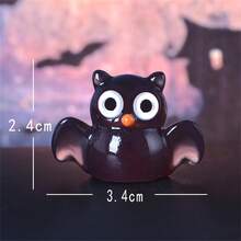 6 Stücke Halloween Eule & Geist leuchtende Miniatur Ornamente, Auto Innenraum Dekoration Tisch Figuren