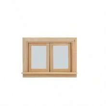 1件 1:12 迷你家具 DIY 迷你門窗素色材質模型配件 可上色上漆 雙開素色 6 格窗 實木尖頂 4 格方門 娃娃屋迷你家具模型 - 彩色 - 查看 10