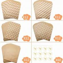 Kraft Paper Candy Bag - Small Paper Party Bag Flat Gift Envelope Bag, Used To Pack Candy Cookies Candy