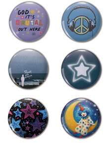 Broche de insignia con patrón divertido, alfiler de solapa para mujer, accesorio de ropa, decoración colgante de bolso, regalo para amigos, familia, maestros y clasemates - Multicolor - Ver 7