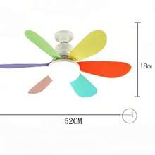 Ceiling Fan With Remote Control, 3-Color Lights, 3 Speeds, With Timer Function, For Kitchen/Bathroom/Bedroom - Nhiều màu - Xem 2