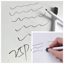1 Set 25pcs Water-Based Erasable Markers With Rubber Cap, Non-Fading Markers, Teaching Demonstration Dry Erase Pens, Easy-Use Student Fine Tip Drawing Pens, For Whiteboard, Classroom, Office And Home, Black - Black - View 6