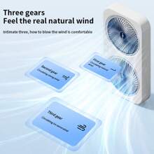 Powerful Dual Head Fan, 2x Cooling Effect, 3 Speed Mini Desk Fan With Quiet Operation, Options For Hanging, Placing On A Table, Or Carrying By Hand, Stylish Device For Outdoor Camping Perfect For Hot Days And Outdoor Activities,1800mAh