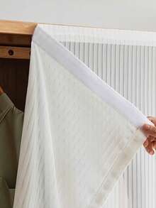 1 件装衣柜粘性防尘窗帘，钩环网状窗帘，适用于客厅/厨房，透明隔断 - 白色 - 查看 7