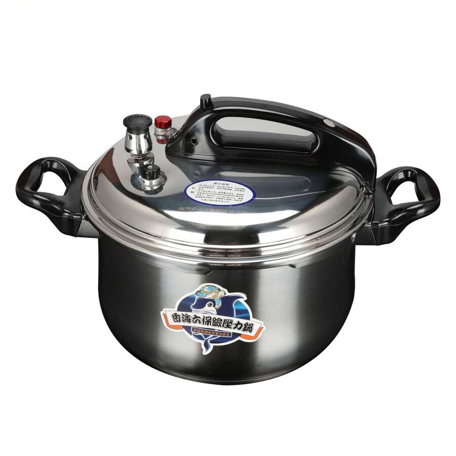 304不锈钢防爆高压锅，大容量炖锅，家用，小型商用高压锅，适用于燃气灶和电磁炉。 - 銀色 - 查看 1