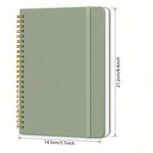 140 页圆点螺旋笔记本，适合男士和女士，圆点网格日记本，用于日记、笔记、写作，A5（6 英寸 X 8 英寸）