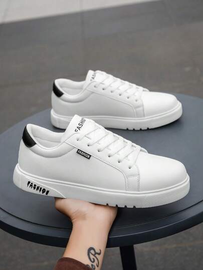 男士时尚简约拼接平底系带运动鞋，户外时尚百搭情侣休闲运动登山鞋