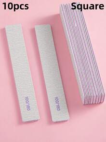 25/10/3支装指甲锉，100/180/240目砂纸双面指甲锉，美甲用品，适用于天然指甲，专业可重复使用，修甲修脚，弧形 - 灰色 - 查看 23