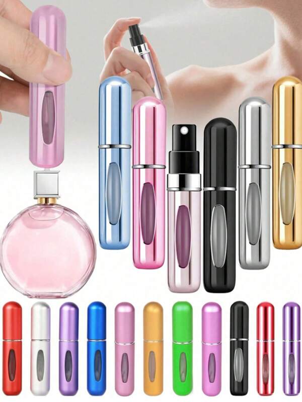 1 stuk 5 ml herbruikbare parfumfles, Valentijnsdag cadeau, herbruikbare parfum voor op reis, mini parfumfles, herbruikbare parfumfles spray bottelmachine lege vloeistofcontainer, reisbenodigdheden, meerdere kleuren, 5 stuks / 4 stuks / 3 stuks / 1 stuk, herbruikbare parfumfles spray bottelmachine mini draagbare lege vloeistofcontainer reisbenodigdheden strand zomervakantie reisorganisatoren terugkeer naar school