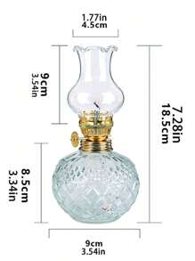 1个复古大型油灯，玻璃煤油灯，古董油灯，室内应急照明防风灯（不含液体），复古家居装饰花园装饰灯罩，圣诞礼物；万圣节礼物，返校礼物，教师节礼物 - 彩色 - 查看 4