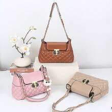 Women Shoulder Bags - 卡其配棕色 - 查看 5