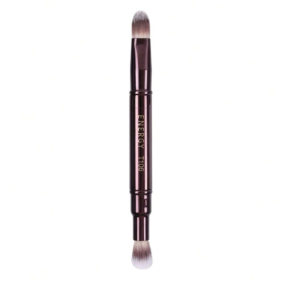 ENERGY Concealer Brush Under Eye Dual Airbrush Eyeshadow Blending Brushes With Cap - Blending Buffing Highlighting,Concealing With Liquid, Powder, Concealer, Cream, Highlighter 2-In-1 Eye Brushes - 彩色 - 查看 1