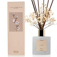 10/20/30/40/50pcs Preserved Flower, Cotton & Reed Diffuser Set, Clean Linen Scented Essential Oil Diffuser With Rattan Sticks For Bathroom Shelf Decoration