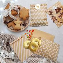 Kraft Paper Candy Bag - Small Paper Party Bag Flat Gift Envelope Bag, Used To Pack Candy Cookies Candy